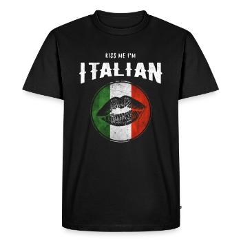 Chemise italienne drôle Italie pour les Italiens - T-shirt Premium bio Homme - noir - Devant - Nico (187cm)