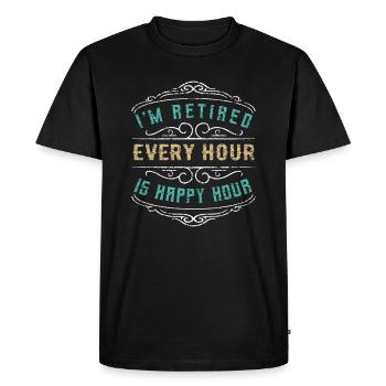 Pension retraite pension cadeau rétro - T-shirt Premium bio Homme - noir - Devant - Nico (187cm)