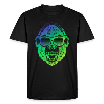 DJ Monkey Affe mit Sonnebrille - Männer Premium Bio T-Shirt - Schwarz - Vorne - Nico (187cm)