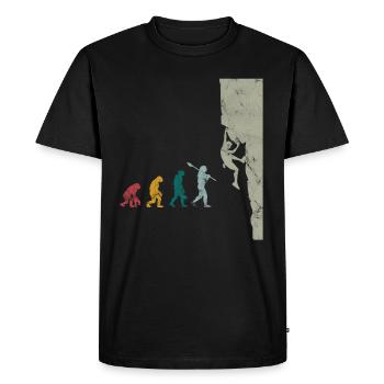 Bouldering Evolution Vintage - Men's Premium Organic T-Shirt - black - Front - Nico (187cm)