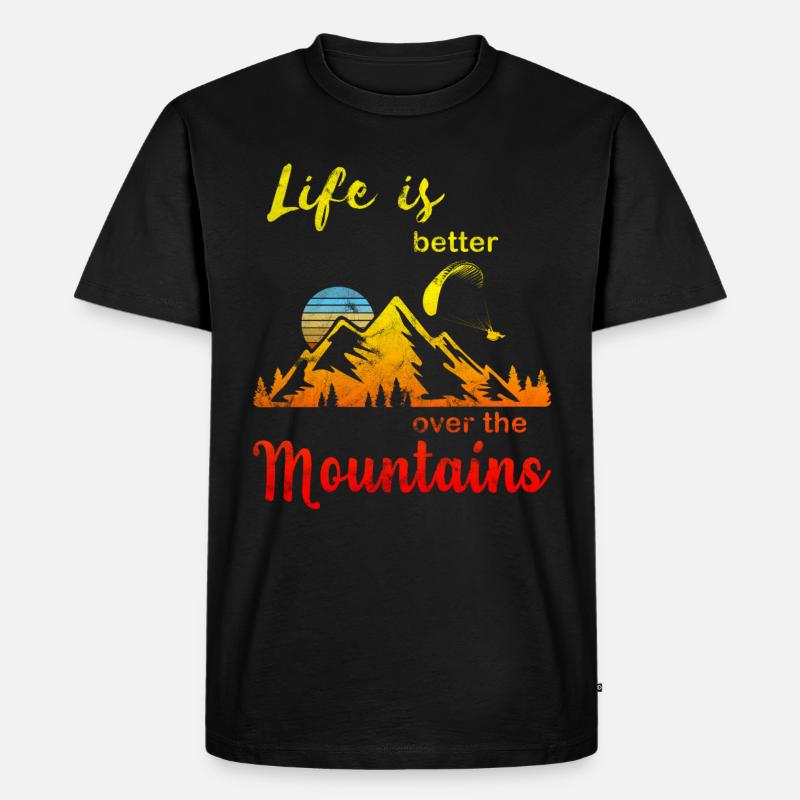 Paragliding Gleitschirm - Männer Premium Bio T-Shirt - Schwarz