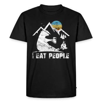 I Hate People I Eat People Camping Geschnek Hiking - Men's Premium Organic T-Shirt - black - Front - Nico (187cm)