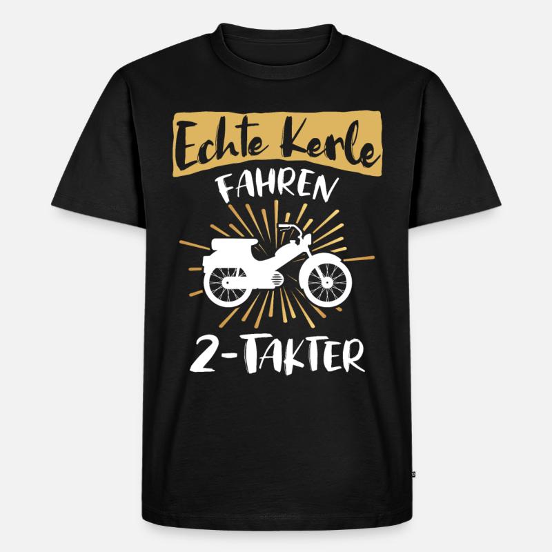 Zweitakter Moped Mofa Spruch - Männer Premium Bio T-Shirt - Schwarz