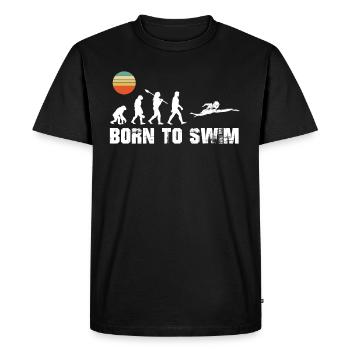 Born to Swim Natation Evolution Cadeau Vintage - T-shirt Premium bio Homme - noir - Devant - Nico (187cm)