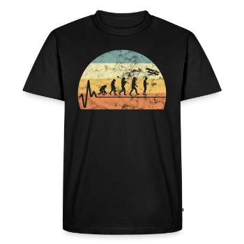 Evolution Modellflug Retro Vintage Modellflieger D - Men's Premium Organic T-Shirt - black - Front - Nico (187cm)