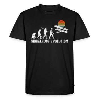 Modellflug Sport Evolution Pilot Flugzeug Spruch M - Men's Premium Organic T-Shirt - black - Front - Nico (187cm)