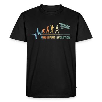 Model flight Sport Evolution Pilot Airplane Vintage - Men's Premium Organic T-Shirt - black - Front - Nico (187cm)