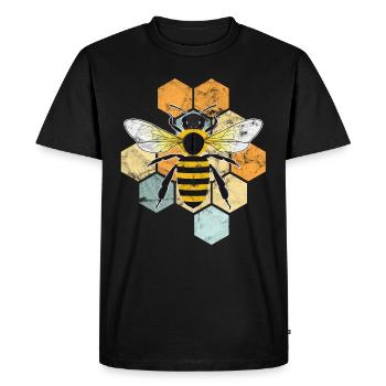 Abeille apiculteur Vintage cadeau abeille miel miel rétro - T-shirt Premium bio Homme - noir - Devant - Nico (187cm)
