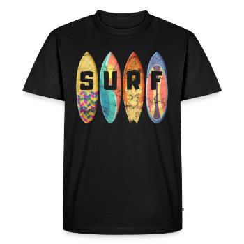Surf surfing surfeur surf cadeau - T-shirt Premium bio Homme - noir - Devant - Nico (187cm)