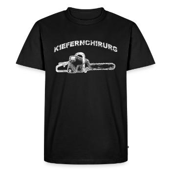 Pine surgeon forest worker chainsaw vintage - Men's Premium Organic T-Shirt - black - Front - Nico (187cm)
