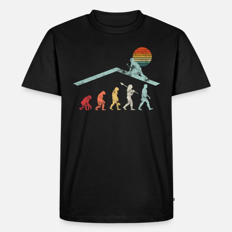 Dachdecker Handwerker Zimmermann Evolution Geschen - Männer Premium Bio T-Shirt - Schwarz