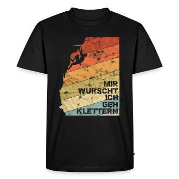 I don't care I go climbing vintage - Men's Premium Organic T-Shirt - black - Front - Nico (187cm)