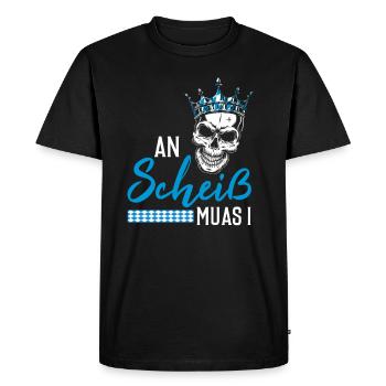 An Scheiß muas I Bayern Boarisch Geschenkidee - Männer Premium Bio T-Shirt - Schwarz - Vorne - Nico (187cm)