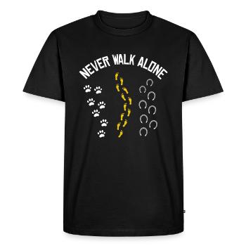 Ne marchez jamais seul idée cadeau cheval chat chat chat - T-shirt Premium bio Homme - noir - Devant - Nico (187cm)