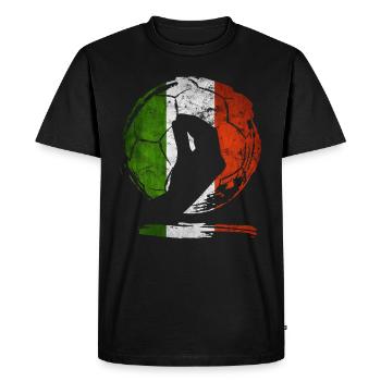 Drapeau italien de football geste de la main - T-shirt Premium bio Homme - noir - Devant - Nico (187cm)