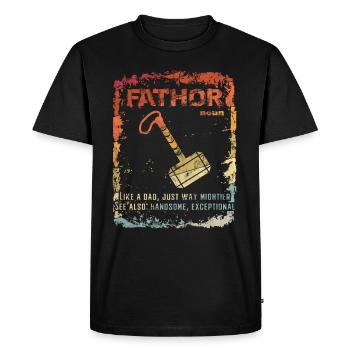 Cadeau de fête des pères FATHOR - T-shirt Premium bio Homme - noir - Devant - Nico (187cm)