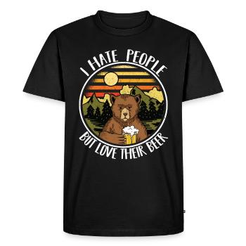 Camping Drôle de sort Camper cadeau bière ours - T-shirt Premium bio Homme - noir - Devant - Nico (187cm)