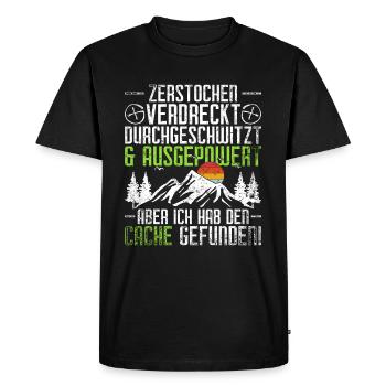 Geocache Geocaching - Männer Premium Bio T-Shirt - Schwarz - Vorne - Nico (187cm)