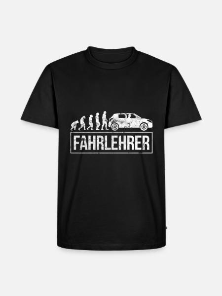 Evolution Fahrlehrer Geschenk - Männer Premium Bio T-Shirt - Schwarz