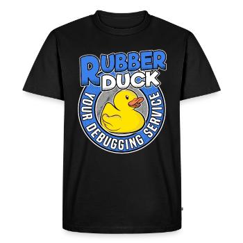 Programmeurs Canard Programmation Debugging Drôle - T-shirt Premium bio Homme - noir - Devant - Nico (187cm)