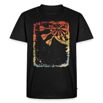 Fléchettes Rétro Fléchettes Vintage Bullseye Fléchettes - T-shirt Premium bio Homme - noir - Devant - Nico (187cm)