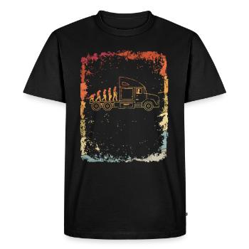 Truck Driver Evolution Truck Vintage Retro - Men's Premium Organic T-Shirt - black - Front - Nico (187cm)