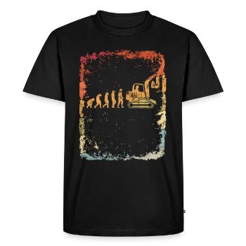 Evolution excavator vintage retro gift - Men's Premium Organic T-Shirt - black - Front - Nico (187cm)