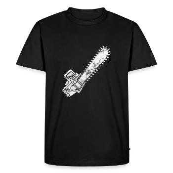 Chainsaw Lumberjack Forester Gift - Men's Premium Organic T-Shirt - black - Front - Nico (187cm)