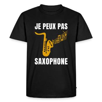 je peux pas j ai saxophone Humour Jazz Musique - T-shirt Premium bio Homme - noir - Devant - Nico (187cm)