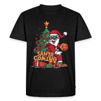 Noël Père Noël Saint-Nicolas Basketball - T-shirt Premium bio Homme - noir - Devant - Nico (187cm)