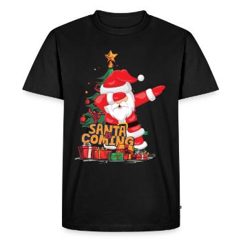 Noël Père Noël Saint-Nicolas Dabbing - T-shirt Premium bio Homme - noir - Devant - Nico (187cm)