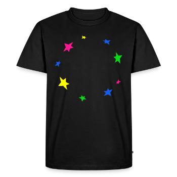 Étoile cercle cadre décoration étoile décor coloré - T-shirt Premium bio Homme - noir - Devant - Nico (187cm)