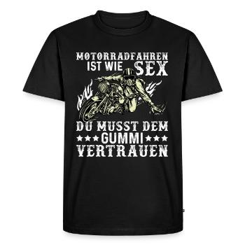 Motorradfahren ist wie Sex lustig Biker Geschenk - Männer Premium Bio T-Shirt - Schwarz - Vorne - Nico (187cm)
