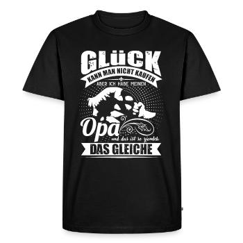 Famille grand-père petit-fils chanceux ne peut pas être acheté - T-shirt Premium bio Homme - noir - Devant - Nico (187cm)