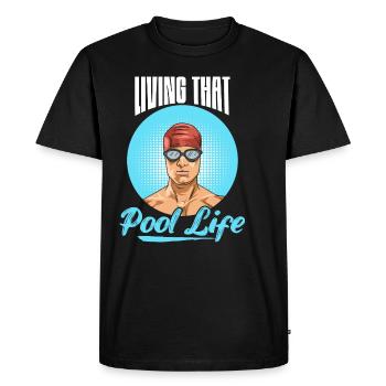 Natation Renard pour un nageur - T-shirt Premium bio Homme - noir - Devant - Nico (187cm)
