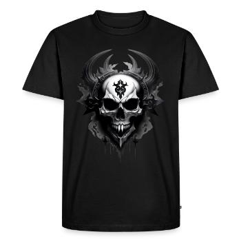 Chaos symbol skull - Men's Premium Organic T-Shirt - black - Front - Nico (187cm)