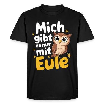 oiseau de nuit hibou hibou oiseau - T-shirt Premium bio Homme - noir - Devant - Nico (187cm)