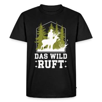 Chasseur Chasse Chasse Vêtements de chasse - T-shirt Premium bio Homme - noir - Devant - Nico (187cm)
