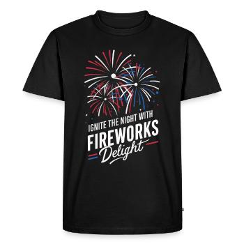 Pyrotechnie Feux d’artifice Pyrotechnie - T-shirt Premium bio Homme - noir - Devant - Nico (187cm)