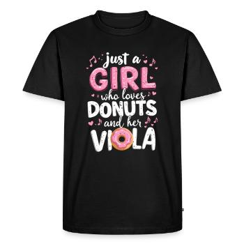 Viola Viola Donut Violist Love Doughnut - T-shirt Premium bio Homme - noir - Devant - Nico (187cm)