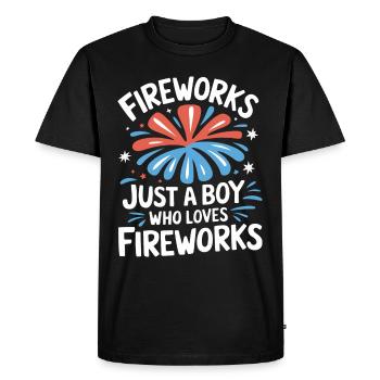 Pyrotechnie Feux d’artifice Pyrotechnie - T-shirt Premium bio Homme - noir - Devant - Nico (187cm)
