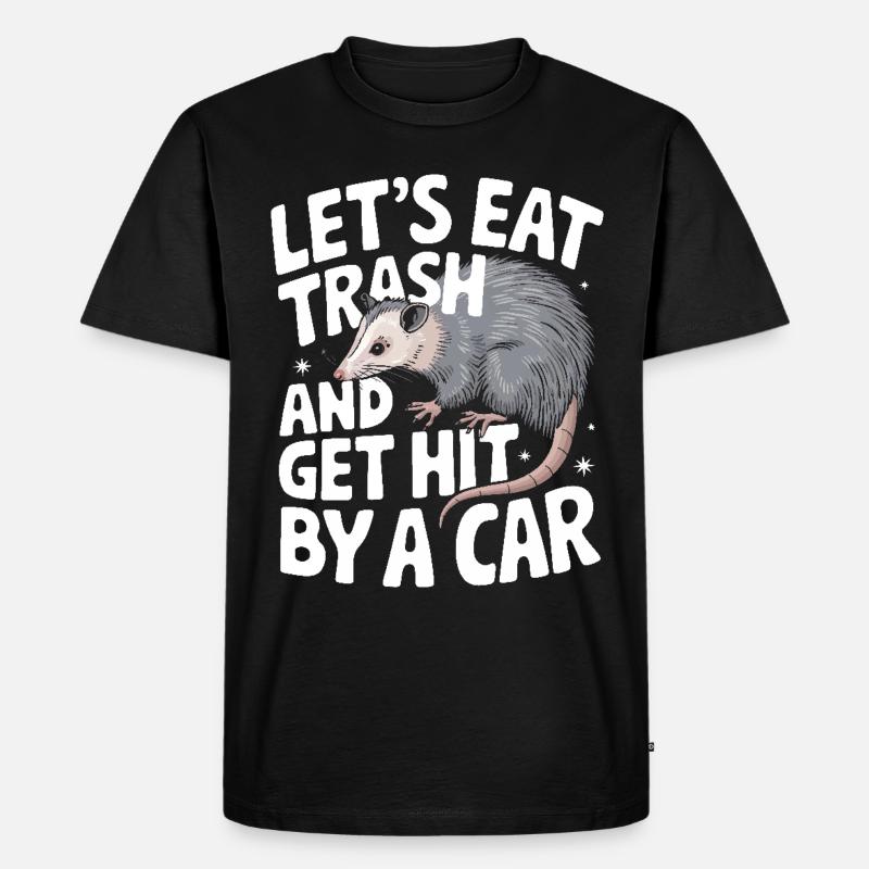 Opossum Possum Tier - Männer Premium Bio T-Shirt - Schwarz