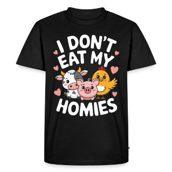Végétarien Végétalien Végétarien Végétarien - T-shirt Premium bio Homme - noir - Devant - Nico (187cm)