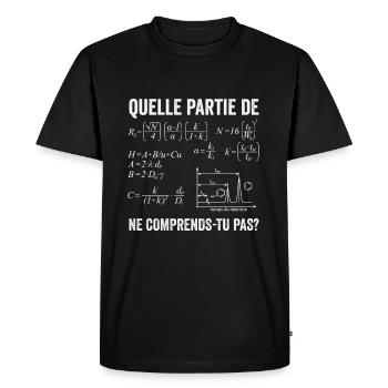 Chromatographie en Phase Liquide CLHP Chimie GC - T-shirt Premium bio Homme - noir - Devant - Nico (187cm)