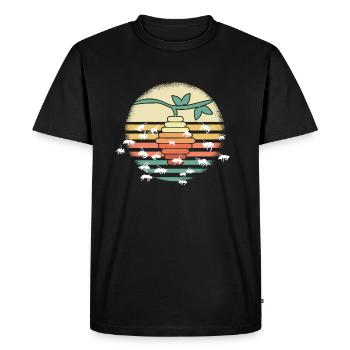 Bee swarm retro - Men's Premium Organic T-Shirt - black - Front - Nico (187cm)