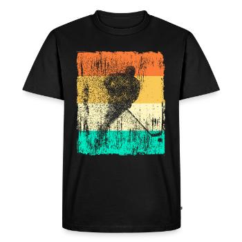 Eishockey Ice Hockey Retro Vintage Design Geschenk - Männer Premium Bio T-Shirt - Schwarz - Vorne - Nico (187cm)