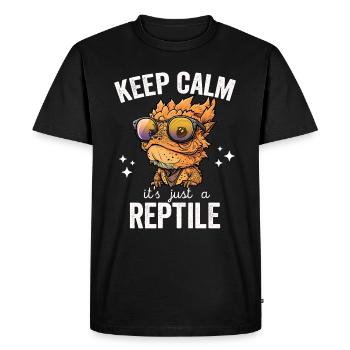 Calme Reptile Mignon Barbu Dragon Bartagame Lézard - T-shirt Premium bio Homme - noir - Devant - Nico (187cm)