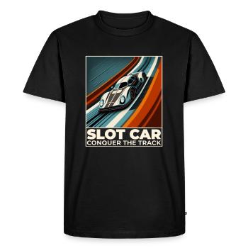 Slotcar Slot Racing Car Cool Track Retro - Men's Premium Organic T-Shirt - black - Front - Nico (187cm)