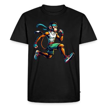 Monkey Fitness-Enthusiast Running & Jogging - Men's Premium Organic T-Shirt - black - Front - Nico (187cm)