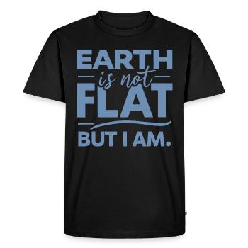Satire Flat Earth Ironic Jokes - Men's Premium Organic T-Shirt - black - Front - Nico (187cm)